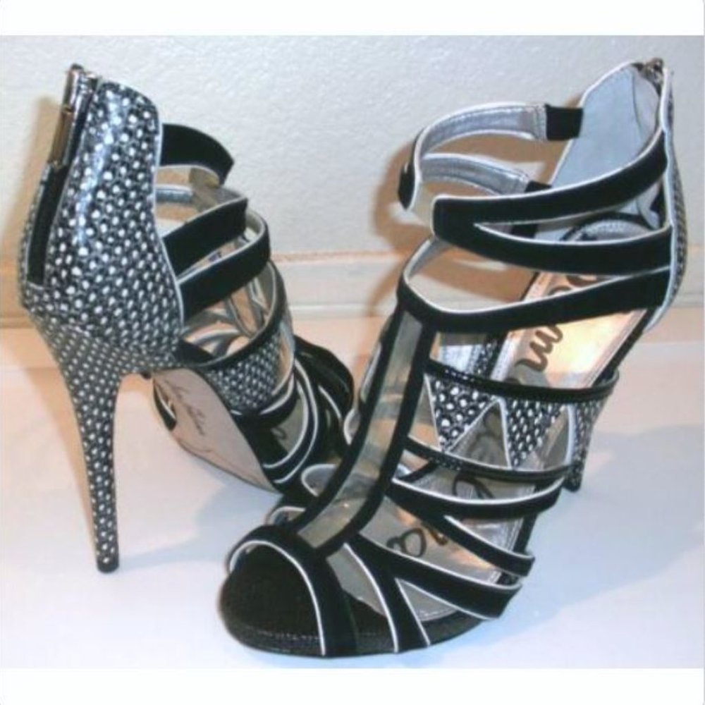 Sam Edelman Jazz Snake Embossed Sandals Heels 8.5